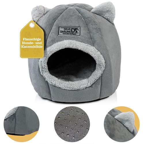 4260307167486 - DEAR DARLING Luxus Katzenkorb Hundekorb grau Gr M 36x40cm Haus Höhle 4260307167486 - DEAR DARLING Luxus Katzenkorb Hundekorb grau Gr M 36x40cm Haus Höhle