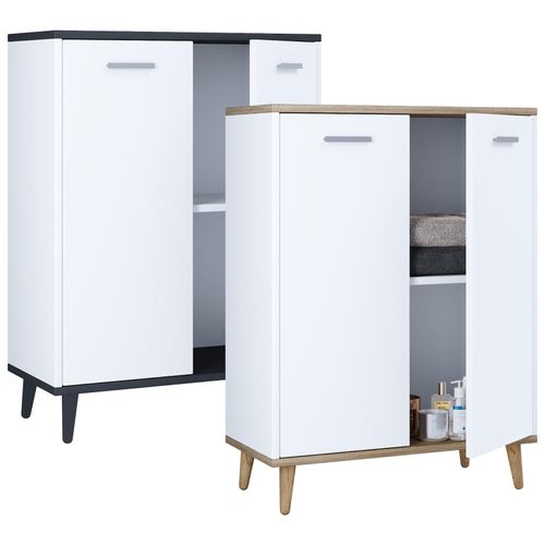 4051814410826 - Holz Kommode Sideboard mit 2 Drehtüren Maße ca H 81 x B 60 x T 28 cm - Lindas
