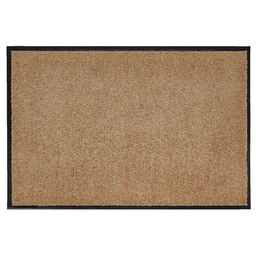 4255633508522 - Fußmatte waschbar Gummiumrandung rutschfest Beige 90 x 60 x 07 cm