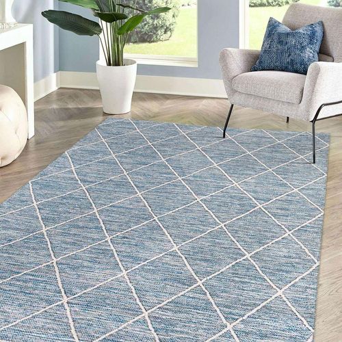 4255633509352 - Teppich aus Baumwolle Blau 240 x 170 x 07 cm