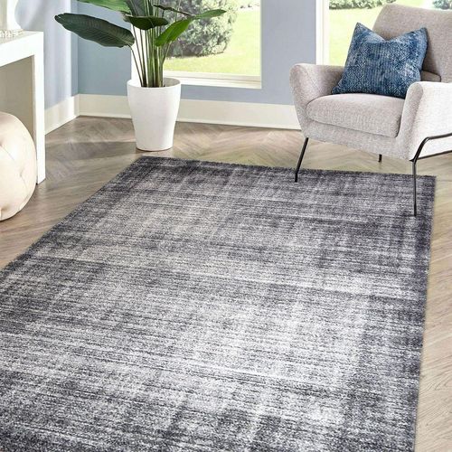 4255633509376 - Teppich Kurzflor Grau 140 x 67 x 1 cm