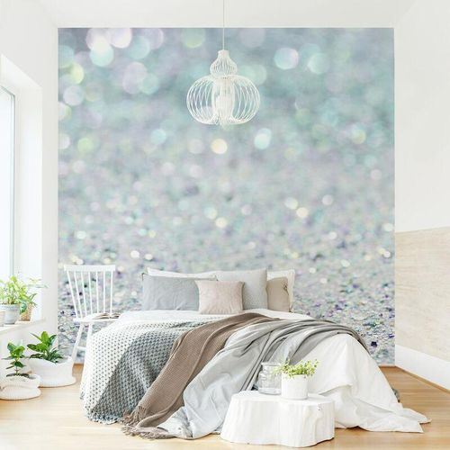 4066331585469 - Micasia - Fototapete - Prinzessinnen Glitzerlandschaft in Mint Größe HxB 192cm x 192cm Material Vlies Smart