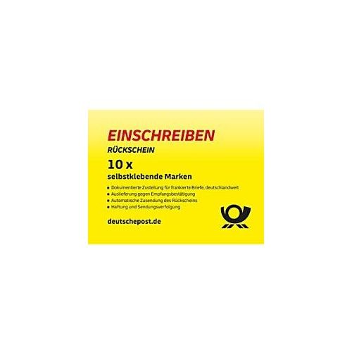 4050357007227 - Deutsche Post Einschreiben-Label Rückschein 485 ¤ Deutschland 10 Stück