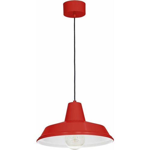 4255596618122 - Licht-erlebnisse - Pendelleuchte Metall Rot ø 36 cm Vintage Mid Century E27 Hängelampe Küche Esszimmer - Rot