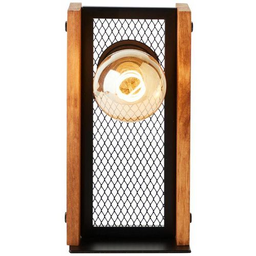 4004353394409 - Lampe Calandra Tischleuchte schwarz holzfarbend 1x A60 E27 42W Holz aus nachhaltiger Waldwirtschaft (fsc) - braun - Brilliant