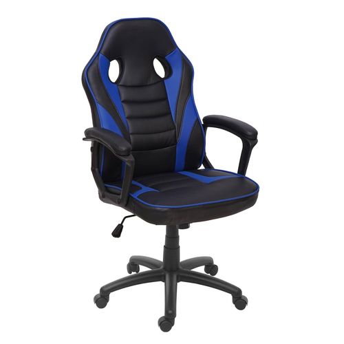 4057651281384 - Bürostuhl MCW-F59 Schreibtischstuhl Drehstuhl Racing-Chair Gaming-Chair Kunstleder ~ schwarz blau