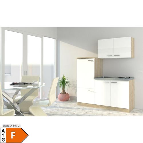 4260641222575 - Economy Küchenzeile KB160ESW 160 cm Weiß mit Pantryauflage 4260641222575 - Economy Küchenzeile KB160ESW 160 cm Weiß mit Pantryauflage
