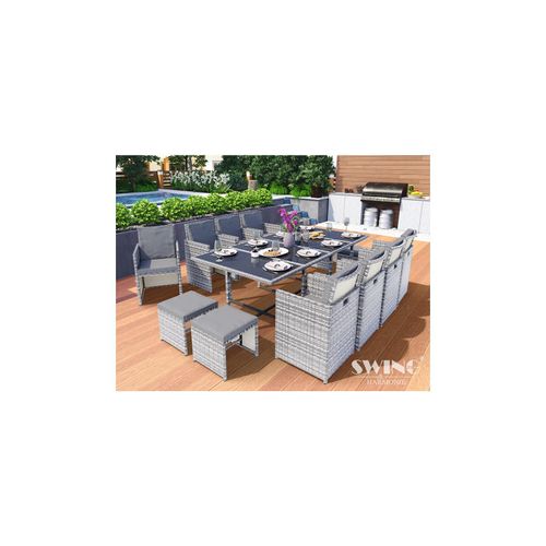 4054748013231 - Swing&Harmonie Vegas Polyrattan Sitzgruppe Esstisch Lounge Gartenmöbel Essgruppe Sitzgarnitur Set - versch Ausführungen