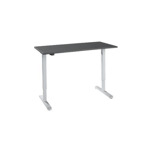 4251898825329 - Schreibtisch elektrisch höhenverstellbar Rechteck T-Fuß B 1300 x T 650 x H 715-1205 mm graphit weißaluminium