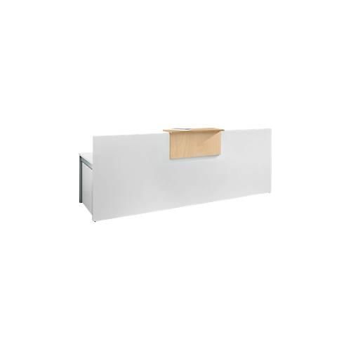 4250510933046 - Empfangstheke Come-In 1 Ablage gerade Breite 2400 mm weiß Ahorn-Dekor