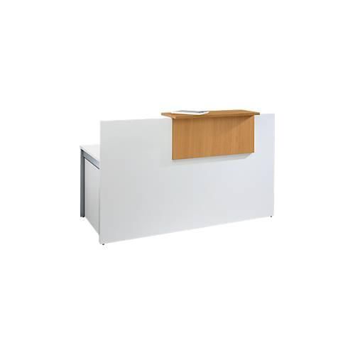 4250510811627 - Empfangstheke Come-In 1 Ablage gerade Breite 1600 mm weiß Buche-Dekor