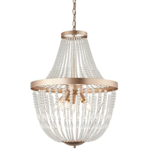 5016087975716 - Endon Celine - 5 Licht Pendelleuchte Roségold Farbe & Klarglas E14