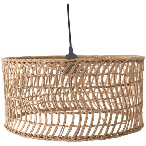 5056667084070 - Privatefloor - Rattan-Deckenlampe - Boho-Bali-Design-Pendelleuchte - Beri Naturfarben - Metall Rattan - Naturfarben