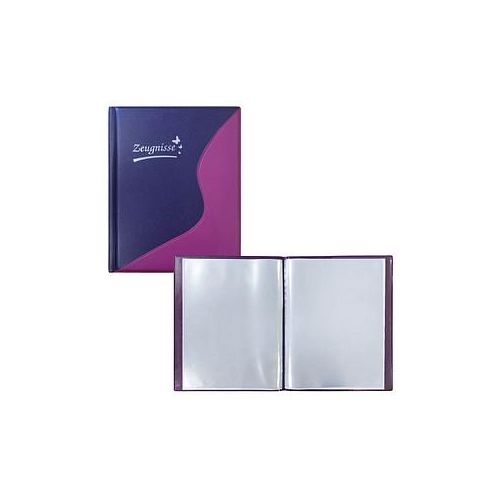 4064997201020 - Ringbuch Zeugnismappe A4 violett wattiertes Cover inkl 12 Klarsichtfolien