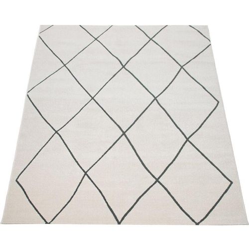 4061981124860 - Teppich Wohnzimmer Skandi Rauten Muster Kurzflor Hell Und Modern In Weiß 60x100 cm - Paco Home 4061981124860 - Teppich Wohnzimmer Skandi Rauten Muster Kurzflor Hell Und Modern In Weiß 60x100 cm - Paco Home
