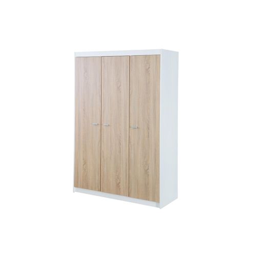 4005317273938 - Kleiderschrank Zimmerserie Gabriella Schrank mit 3 Türen Kinderkleiderschrank gefräst weiß