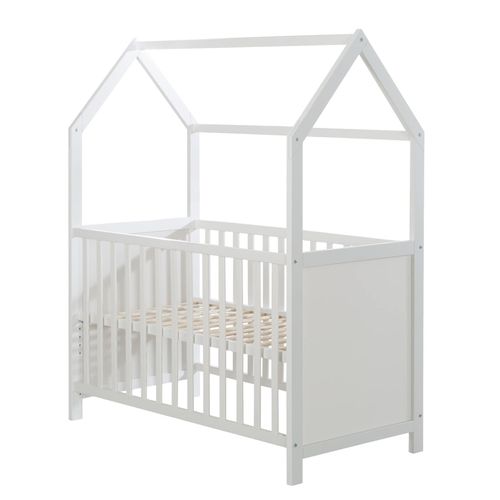 4005317325552 - Hausbett 60 x 120 cm FSC zertifiziert weiß 6-fach verstellbar als Baby- & Beistellbett geeignet 4005317325552 - Hausbett 60 x 120 cm FSC zertifiziert weiß 6-fach verstellbar als Baby- & Beistellbett geeignet