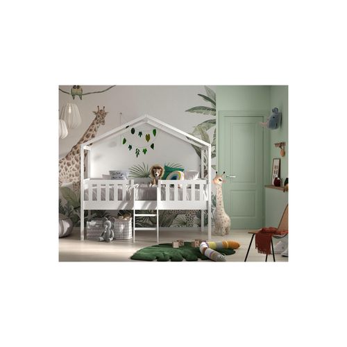 5420070239578 - Hausbett Dallas mit Leiter Liegefläche 90 x 200 cm inkl Rolllattenrost Ausf Kiefer weiß lackiert 5420070239578 - Hausbett Dallas mit Leiter Liegefläche 90 x 200 cm inkl Rolllattenrost Ausf Kiefer weiß lackiert