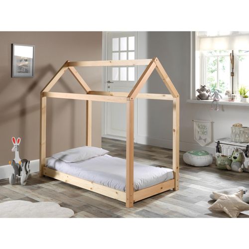 5420070229555 - Hausbett Set CABANE mit Matratze -versch Ausführungen - Liegefläche 70 x 140 cm Kiefer natur