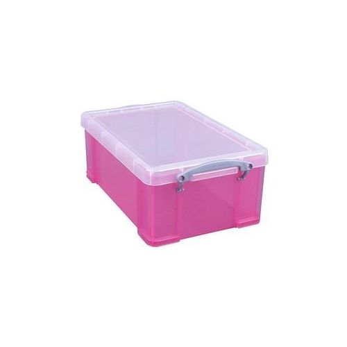 5060231635551 - Aufbewahrungsbox 9TBPK 9 Liter mit Deckel für A4 CDs DVDs außen 395x255x155mm Kunststoff pink transparent 5060231635551 Rea