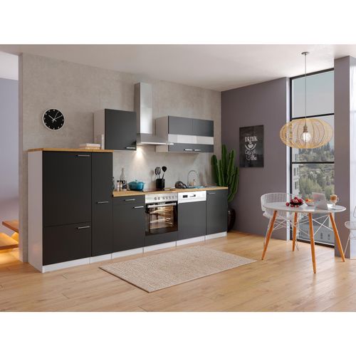 4260515335707 - Küchenzeile KB310WSC 310 cm Weiß - Schwarz mit Glaskeramikkochfeld 4260515335707 - Küchenzeile KB310WSC 310 cm Weiß - Schwarz mit Glaskeramikkochfeld