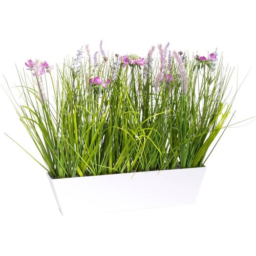 4027234909578 - Kunstblume BOTANIC-HAUS Wiesenblumen im Kunststofftopf Kunstpflanzen Gr Ø H 12 cm x 42 cm 1 St lila (pink lavendel) Kunst-Blumen