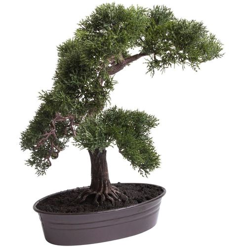 4260600491776 - Kunstbonsai BOTANIC-HAUS Cedern Bonsai Kunstpflanzen Gr Ø H 37 cm x 42 cm 1 St grün (dunkelgün) Kunst-Bonsai