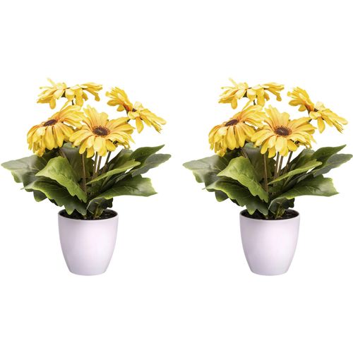 4064118117728 - Kunstblume CREATIV GREEN Gerberabusch Kunstpflanzen Gr H 27 cm 2 St gelb Kunst-Blumen