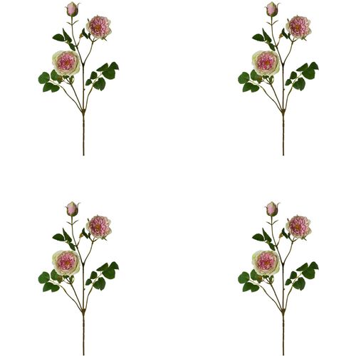 4064118117858 - Kunstblume CREATIV GREEN Rosenzweig Kunstpflanzen Gr H 73 cm 4 St bunt (grünrosa) Kunst-Blumen
