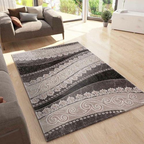 4065975003728 - Vimoda - Teppich Designer Kurzflor Wohnzimmer Teppich mit Glitzer Abstrakt used Optik in Braun120x170 cm