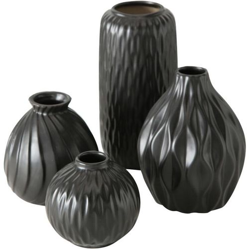 4020607700277 - Mm_unverified_brand - Boltze Vase Zalina 4-teilig schwarz Blumenvase Keramik Vase für Blumen