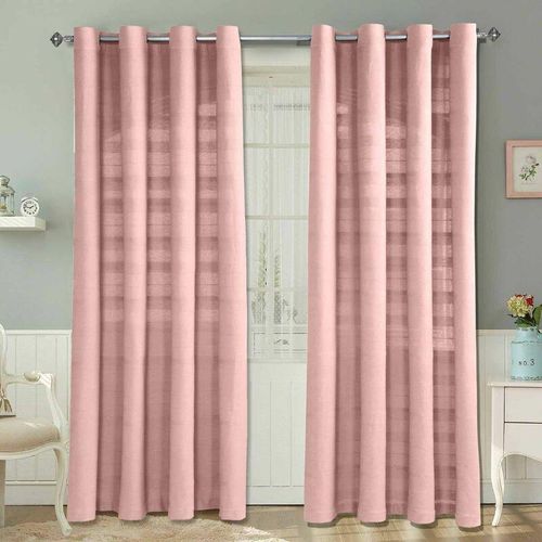 5055967492219 - Rajput Gardinen 2er Set aus Baumwolle 167 x 182 cm pink - Pink - Homescapes