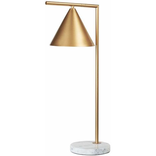 4255664827784 - Beliani - Tischlampe Gold Metall 65 cm Marmorfuß Metallschirm Kegelförmig Langes Kabel mit Schalter Modern Schlaf- u Wohnzimmer Ausstattung Deko