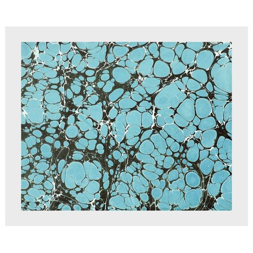 4049009916086 - Bild QUEENCE Flora Bilder Gr B H 60 cm x 50 cm Wandbild Abstrakt Querformat blau (türkis) Kunstdrucke Abstrakt Marmor gerahmt