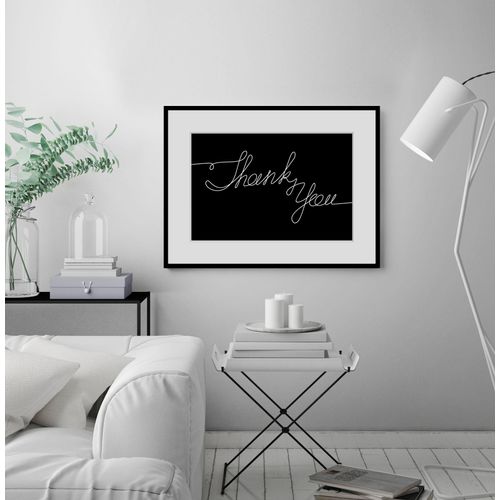 4049009841197 - Bild QUEENCE Thank you Bilder Gr B H 70 cm x 50 cm Wandbild Querformat 1 St schwarz Bild Kunstdruck Bilder mit Rahmen