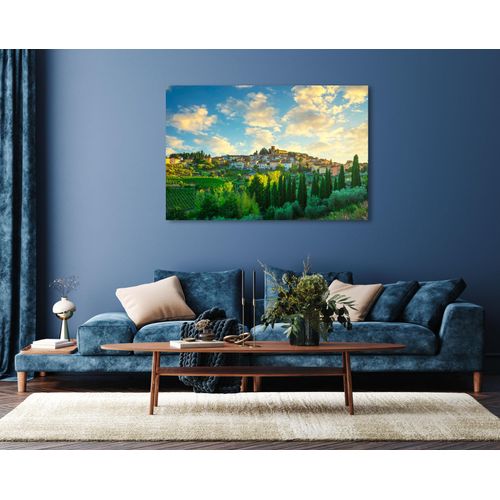 4047809885144 - Acrylglasbild QUEENCE Elina Bilder Gr B H 80 cm x 60 cm Acrylglasbild Landschaft Querformat 1 St blau Acrylglasbilder