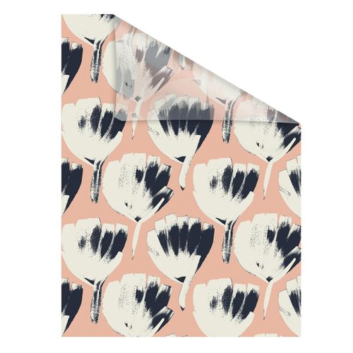 4251369830302 - ORIGINAL Fensterfolie Fensterfolie selbstklebend Sichtschutz Jumbo Flowers on salmon - Rot Fensterfolien Gr B L 100 cm x 130 cm rot Fensterdekoration