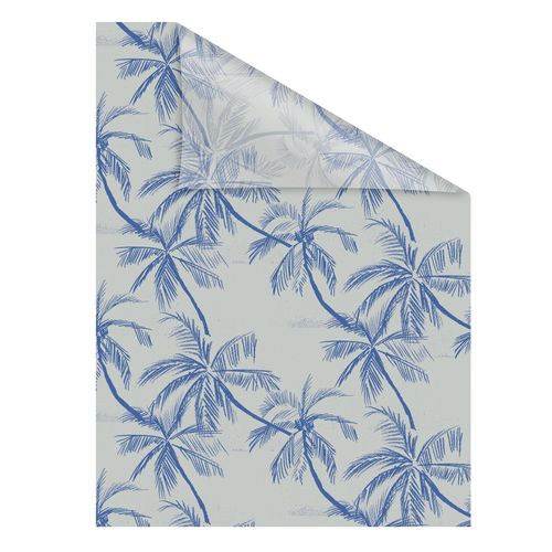 4251369829696 - ORIGINAL Fensterfolie Fensterfolie selbstklebend Sichtschutz Blueprint Palms - Blau Fensterfolien Gr B L 50 cm x 50 cm blau Fensterdekoration