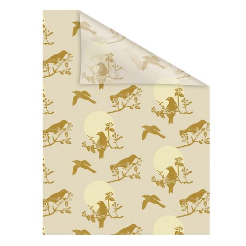 4251369830326 - ORIGINAL Fensterfolie Fensterfolie selbstklebend Sichtschutz Moon Birds - Beige Fensterfolien Gr B L 100 cm x 130 cm beige Fensterdekoration