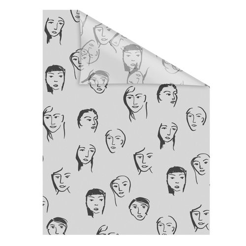 4251369829894 - ORIGINAL Fensterfolie Fensterfolie selbstklebend Sichtschutz Faces - Schwarz Fensterfolien Gr B L 50 cm x 100 cm schwarz Fensterdekoration