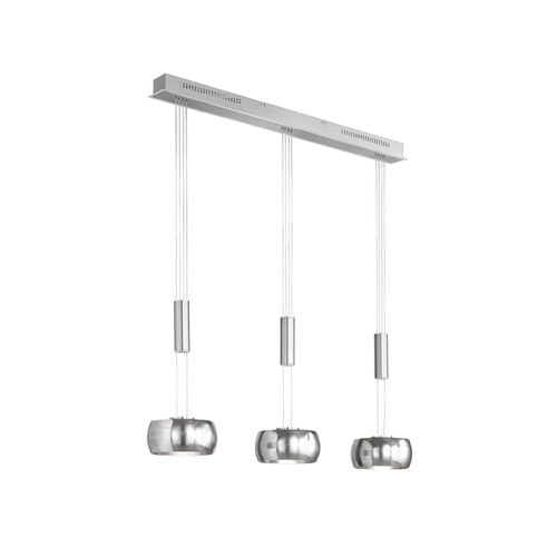 4003694601931 - LED Pendelleuchte COLETTE Silber 3flammig höhenverstellbar & dimmbar 100cm lang