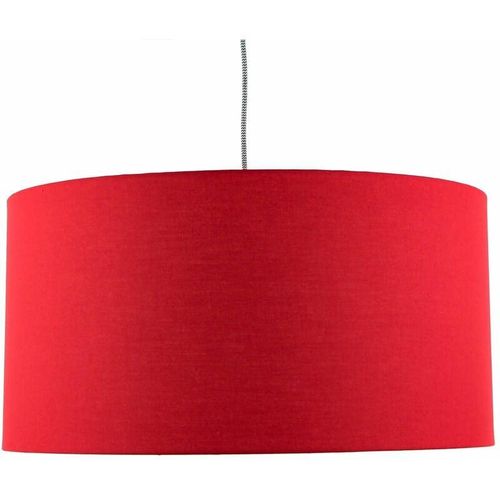 4251756348762 - Licht-erlebnisse - Stoff Lampenschirm für Stehlampe Pendelleuchte 60 cm Rot - Rot