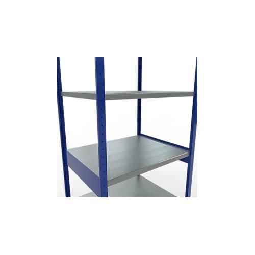 4004514284235 - Schulte Lagertechnik Fachbodenregal-Stecksystem MULTIplus 250 Grundregal Längenriegel 3000x1000x800 mm 7 Böden enzianblau verzinkt