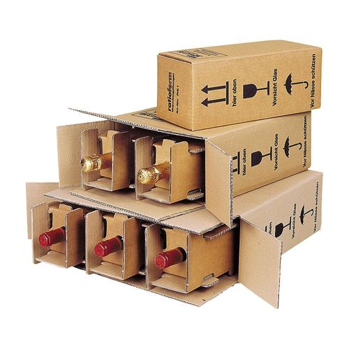 4260069661109 - Flaschenkarton Post DHL UPS für 075 l bis 1 l-Flaschen VE 20 Stk Innenmaße 134 x 134 x 321 mm für 1 Flasche ab 10 VE ratioform