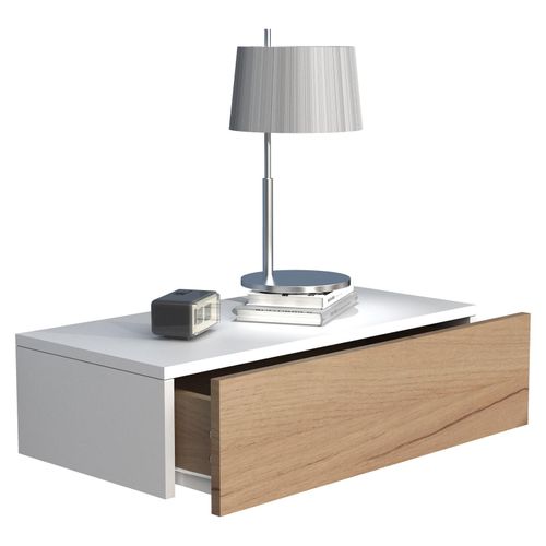 4051814418983 - Holz Wandschublade Nachtschrank Wandboard Schublade Konsole Nachttisch Usal M 60 cm (Farbe Weiß Honig-Eiche) 4051814418983 - Holz Wandschublade Nachtschrank Wandboard Schublade Konsole Nachttisch Usal M 60 cm (Farbe Weiß Honig-Eiche)