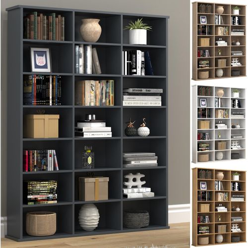 4051814428043 - Standregal Holz CD DVD Standregal Bücherregal Medienregal Raumteiler Deko Regal Megosa M Gr 105 braun (sonoma eiche) B105cm H136cm T19cm Holzwerkstoff Holz Spanplatte Regale 4051814428043 - Standregal Holz CD DVD Standregal Bücherregal Medienregal Raumteiler Deko Regal Megosa M Gr 105 braun (sonoma eiche) B105cm H136cm T19cm Holzwerkstoff Holz Spanplatte Regale