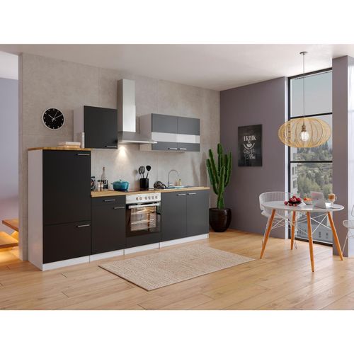 4260515335066 - Küchenzeile KB270WSC 270 cm Weiß - Schwarz 4260515335066 - Küchenzeile KB270WSC 270 cm Weiß - Schwarz