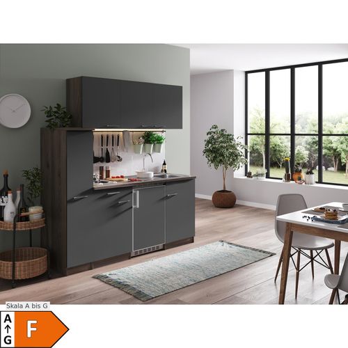 4260344978038 - Küchenzeile KB180EYG 180 cm Grau-Eiche York Nachbildung
