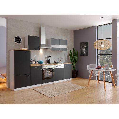 4260515335271 - Küchenzeile KB280WS 280 cm Weiß - Schwarz