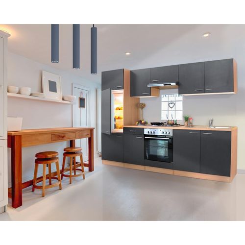 4260287640818 - Küchenzeile KB270BGE 270 cm Grau-Buche Nachbildung 4260287640818 - Küchenzeile KB270BGE 270 cm Grau-Buche Nachbildung